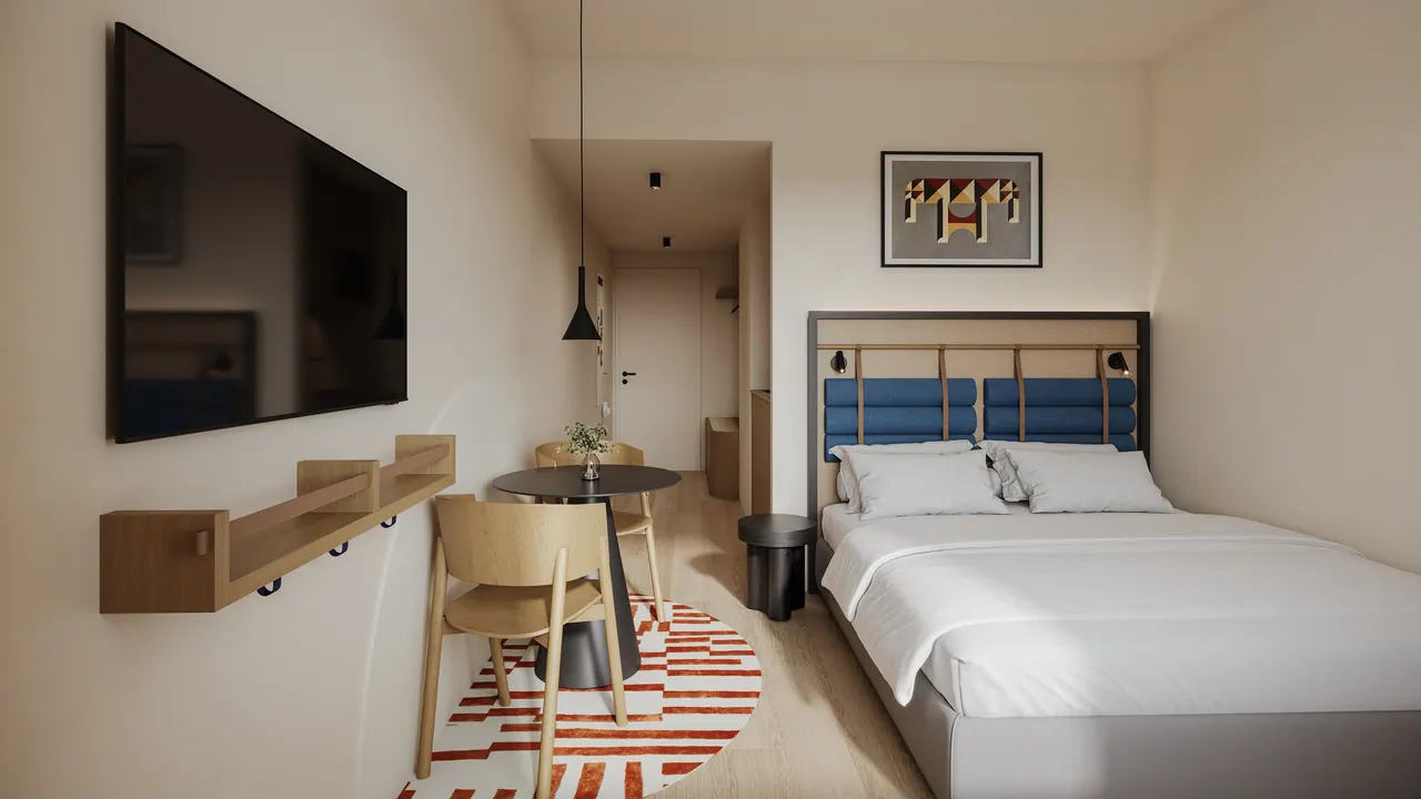 Apartmenthotel in Athen — Ansicht, 3D-Visualisierung
