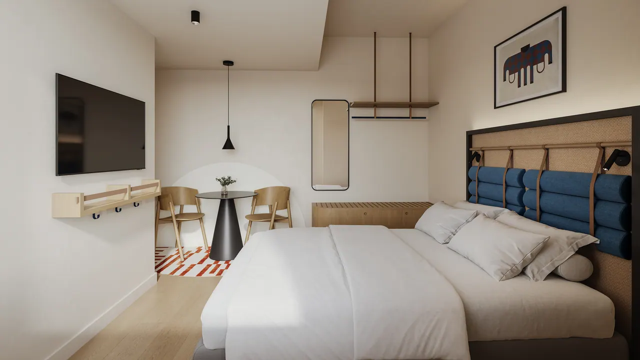 Apartmenthotel in Athen — Ansicht, 3D-Visualisierung