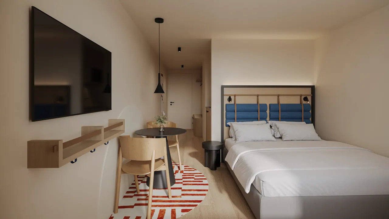 Apartmenthotel in Athen — Ansicht, 3D-Visualisierung