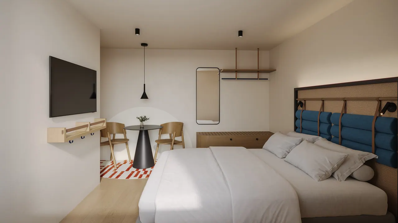Apartmenthotel in Athen — Ansicht, 3D-Visualisierung