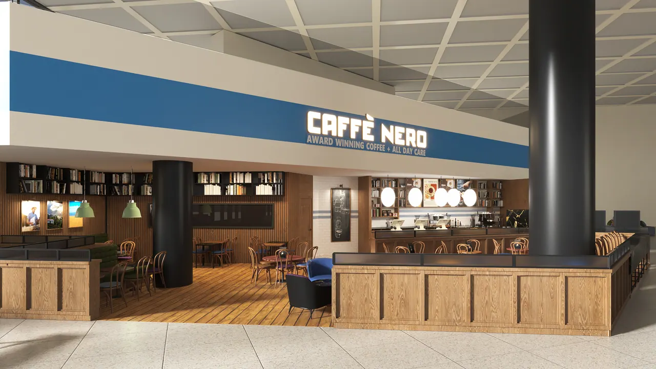 Café in Málaga — Ansicht, 3D-Visualisierung