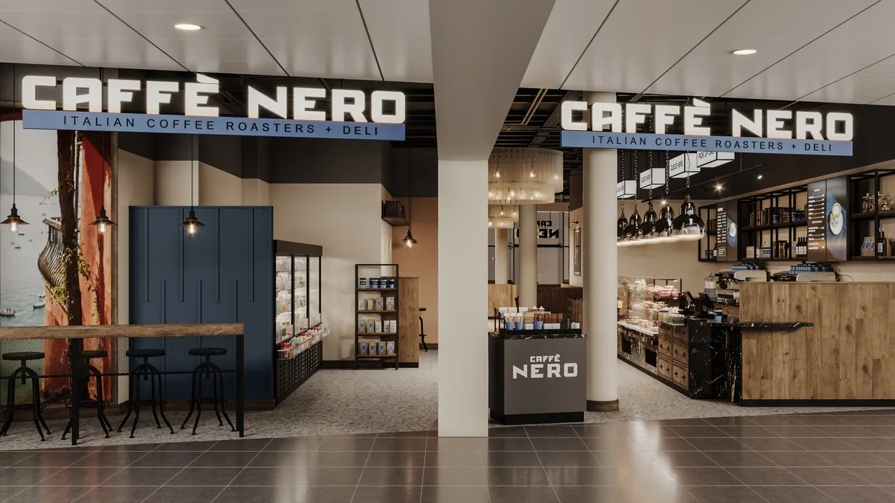 Café in Manchester — Ansicht, 3D-Visualisierung